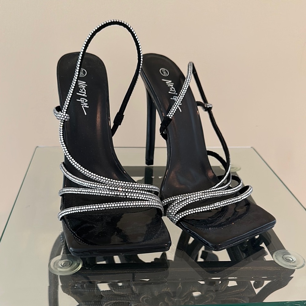 Nasty Gal Black Strappy Heels
